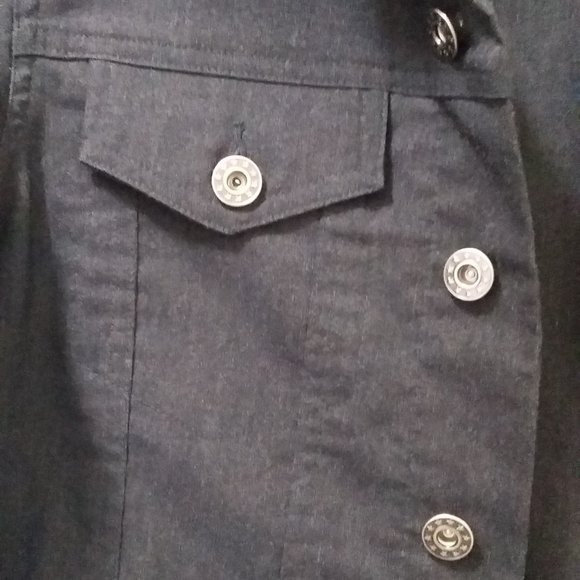 Seduction -Grey Jean Jacket with buttons - Picture 2 of 5